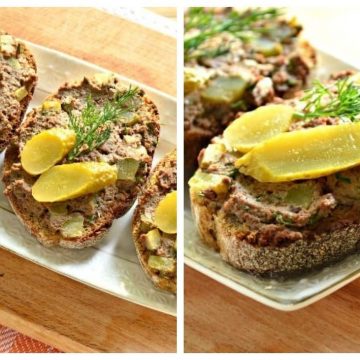 Бутерброды из куриной печени и соленых огурцов Бутерброды из куриной печени и соленых огурцов