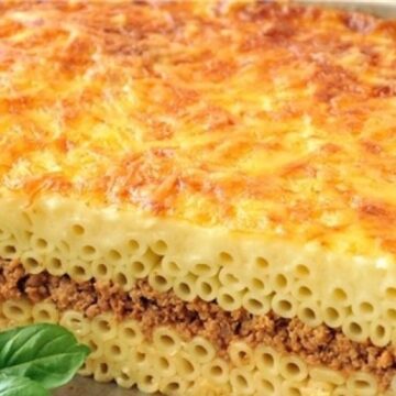 Запеканка из макарон с фаршем и сыром